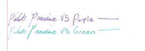 Pilot precise green and purple