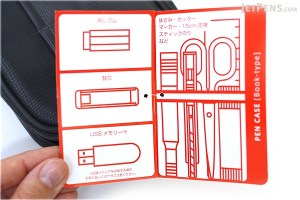 Last two photos from Jetpens.com (http://www.jetpens.com/Lihit-Lab-Teffa-Pen-Case-Book-Style-Black/pd/7665) I just had to include a photo of the "booklet" and originally couldn't find mine.